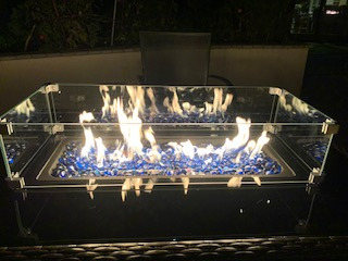 Propane Fire Pit Table,44 Inch 55000 BTU Outdoor Gas Fire Pit Rectangular with Glass Wind Guard for Outside Patio Deck (Gray-Aluminum Top) customer photo 1