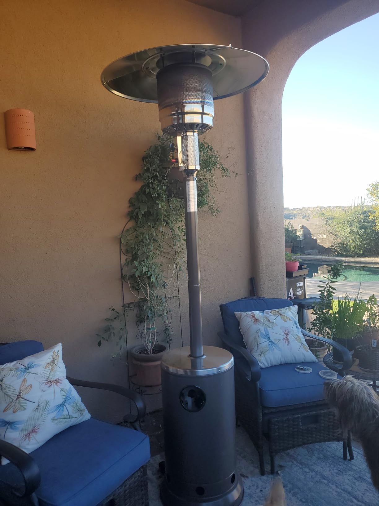Hykolity 50,000 BTU Propane Patio Heater with Table Design, Stainless Steel Burner, Triple Protection System, Wheels, Outdoor Heaters for Patio, Garden, Commercial and Residentia, Black customer photo 2