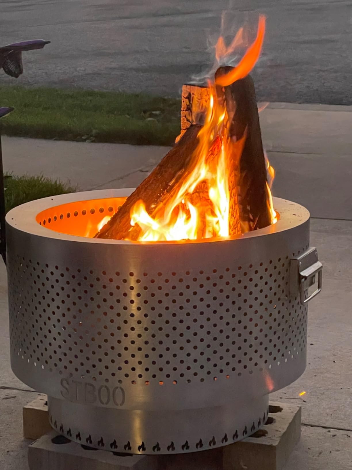 Smokeless Fire Pits for Outside with Portable Carrying Storage Bag, 20x14 Inch Firepits Outdoor Wood Burning, Low Smoke Outdoor Fireplace for Bonfire Picnic Backyard Cooking on Beach, Black, L customer photo 2