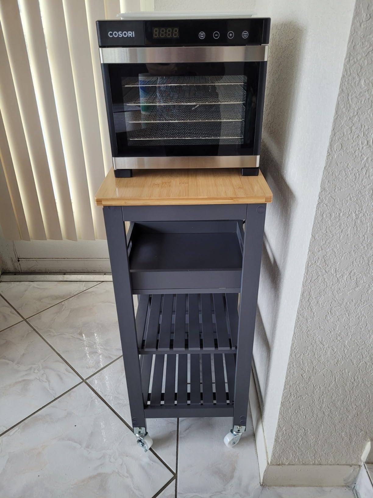 Yaheetech Kitchen Island Cart on Wheels with 3 Drawers and 3 Shelves, White customer photo 2