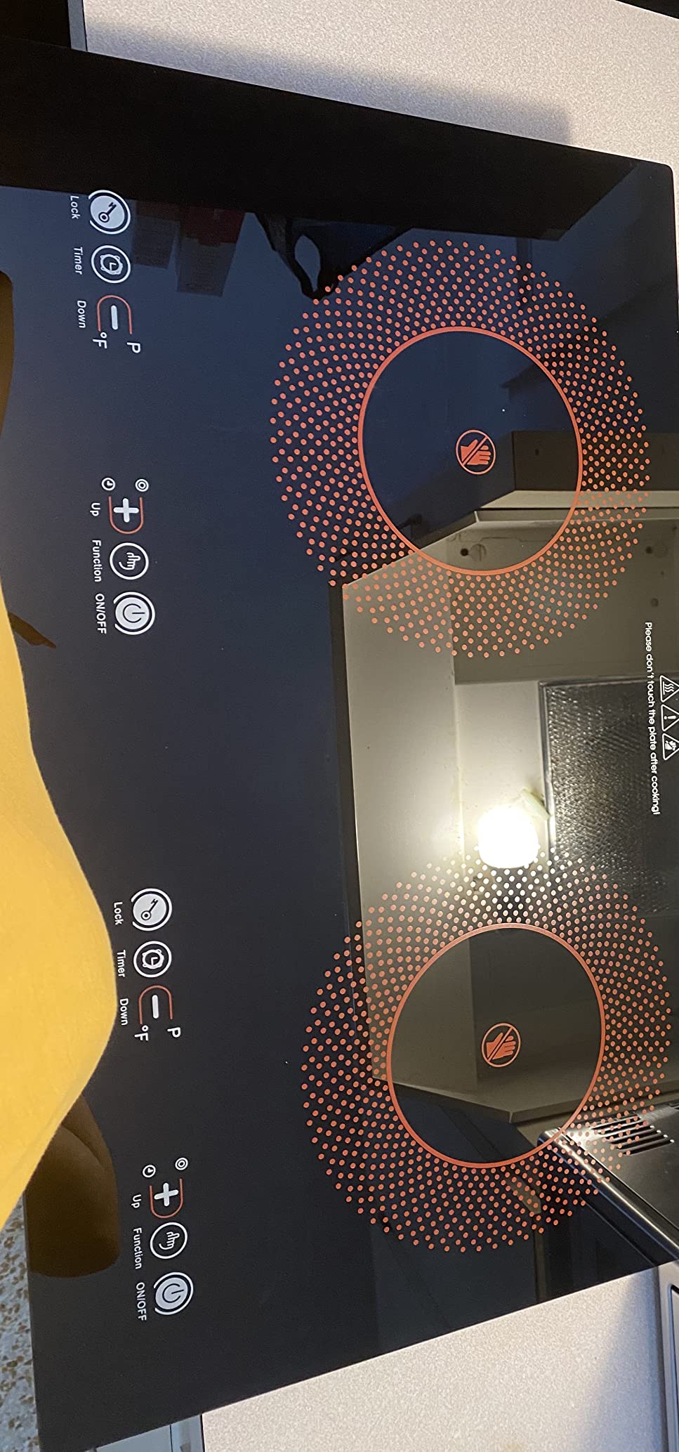 VBGK Electric cooktop,110V 24 inch 2 Burner Electric Cooktop,Built-in and Countertop Stove Top,3000W Stove,9 Power Levels, Kids Lock & Timer,LED touch control,Overheat Protection customer photo 2