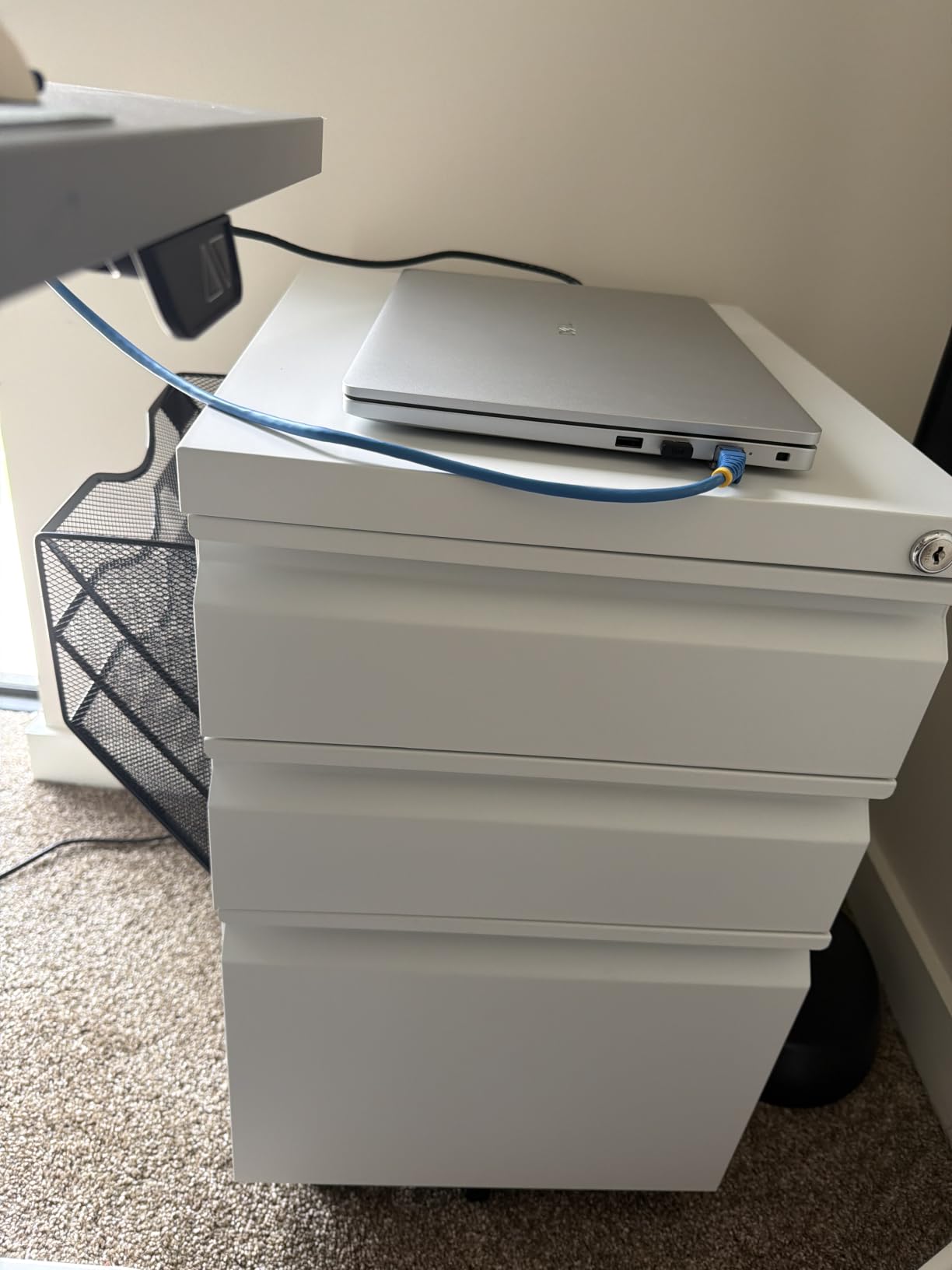 Letaya 3 Drawer Mobile File Cabinet with Lock,Under Desk Metal Filing Cabinets for Home Office Organizer Letters/Legal/A4((Fully Assembled-Black) customer photo 1