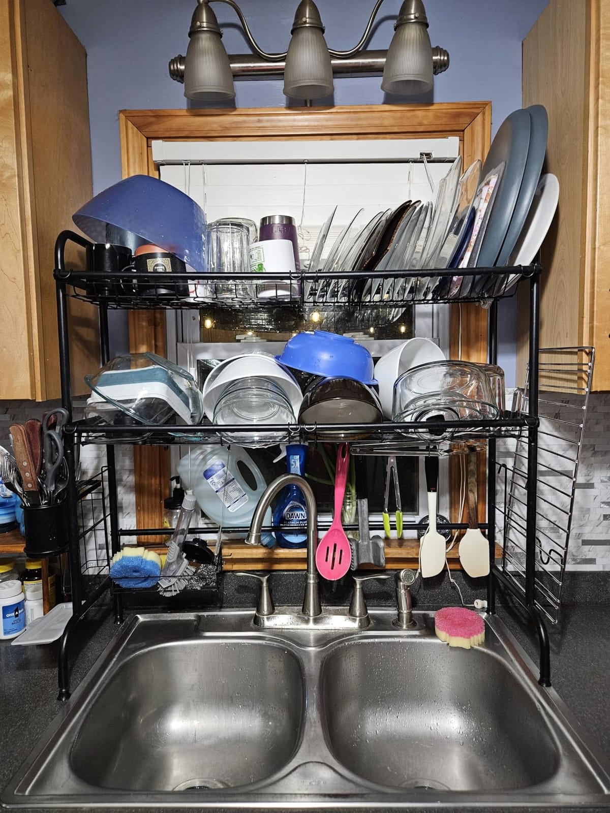 MOUKABAL Dish Drying Rack with Drainboard for Kitchen Counter, Black customer photo 1