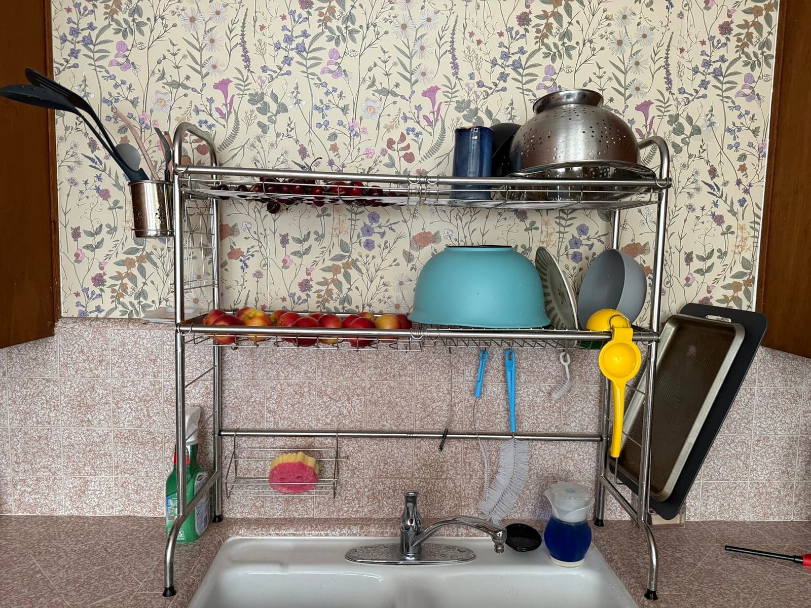 MOUKABAL Dish Drying Rack with Drainboard for Kitchen Counter, Black customer photo 2