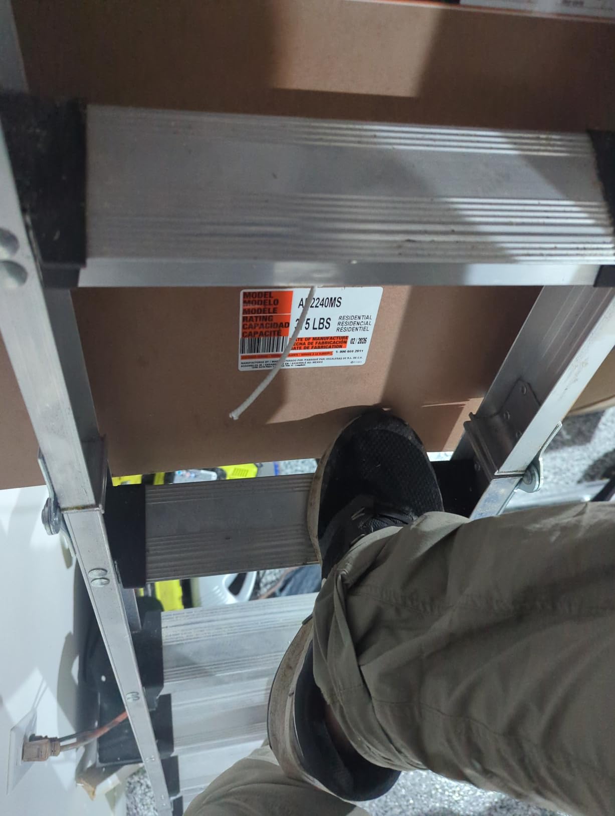 LITE 10 ft Aluminum Attic Ladder, 54 x 22.5 in, Type IAA, 375 lbs customer photo 2