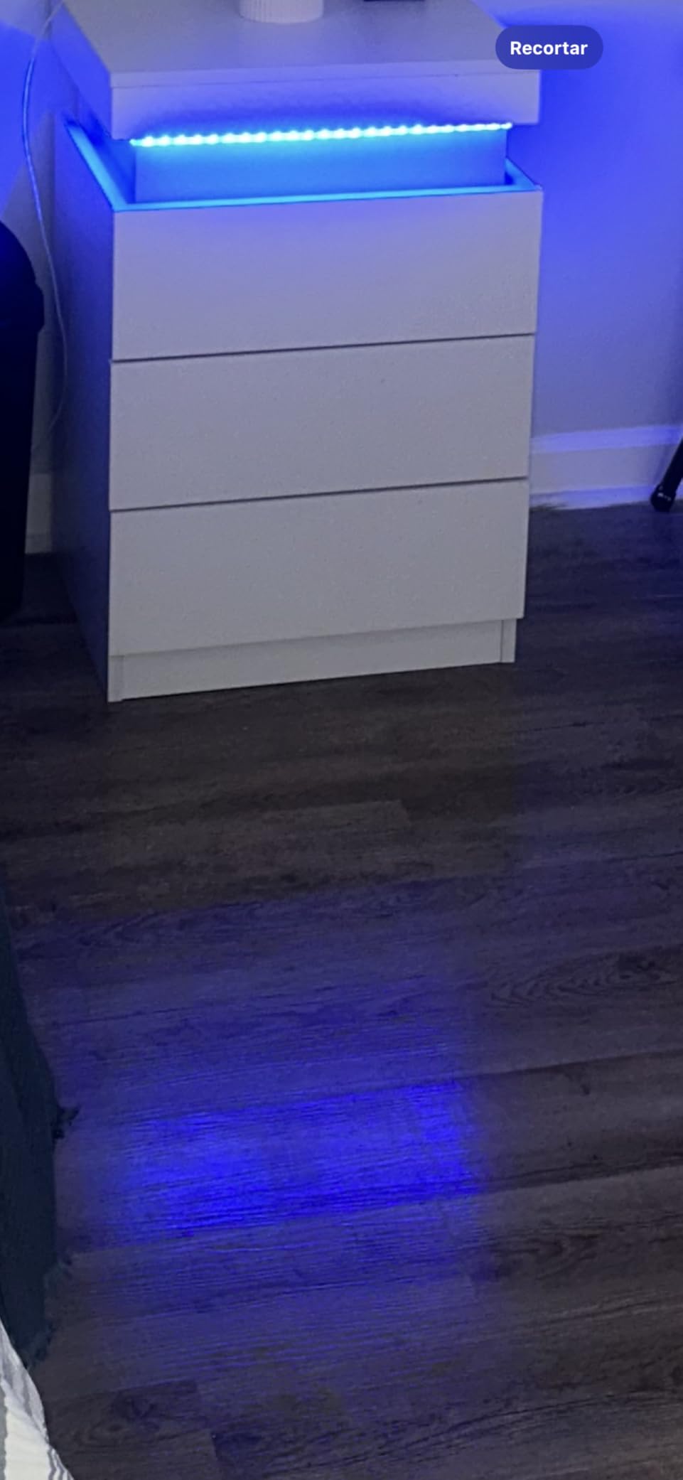 ADORNEVE Black Nightstand with Charging Station and LED Lights customer photo 2