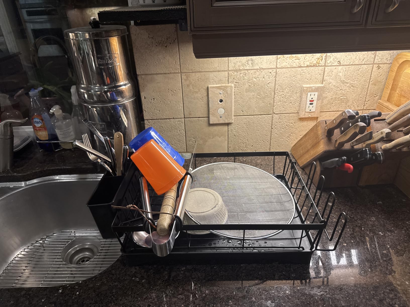 7 code 2-Tier Large Dish Drying Rack for Kitchen Counter, Black customer photo 2