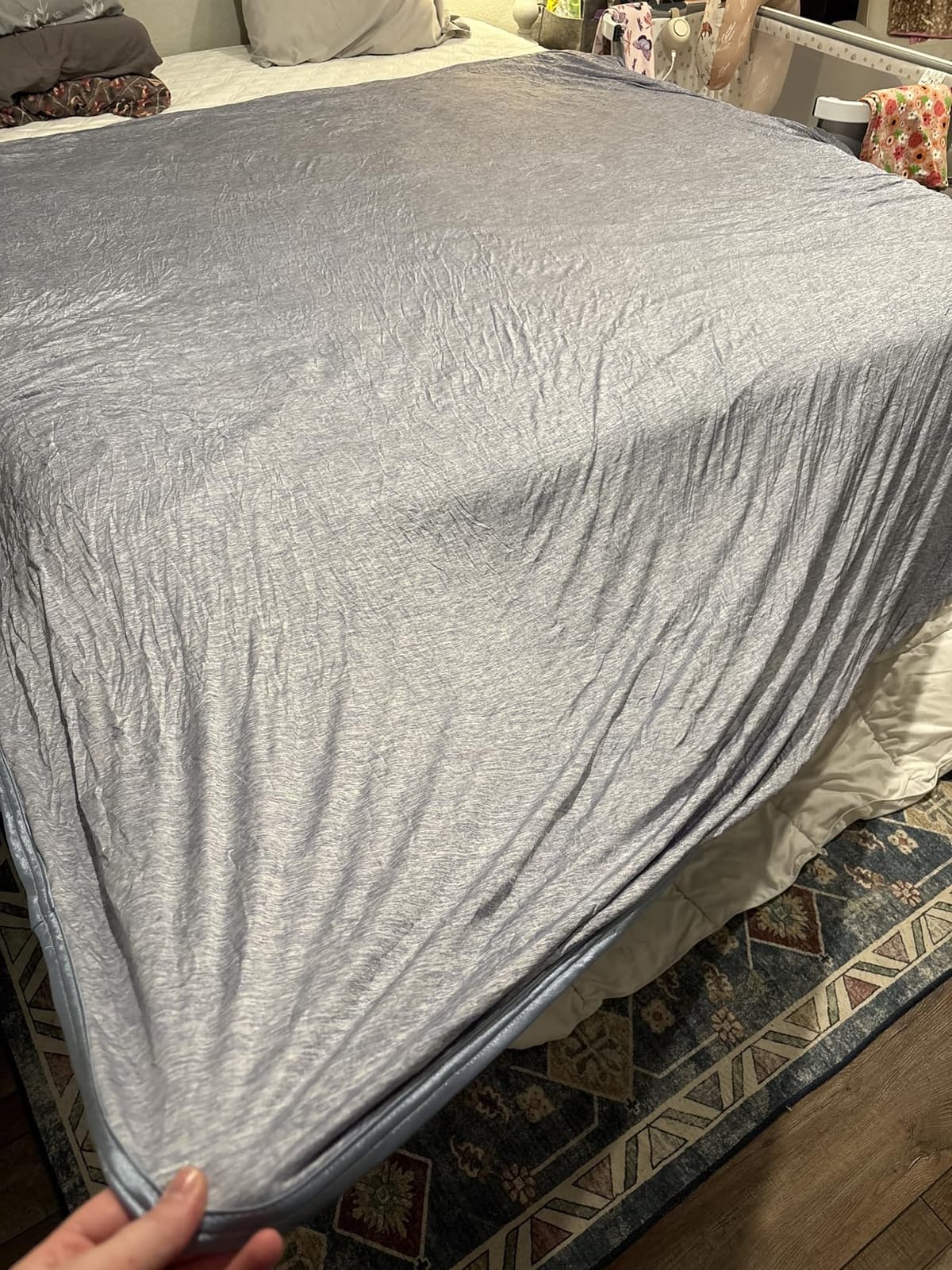 HOMFINE Cooling Blanket for Hot Sleepers Queen Size, Grey 90