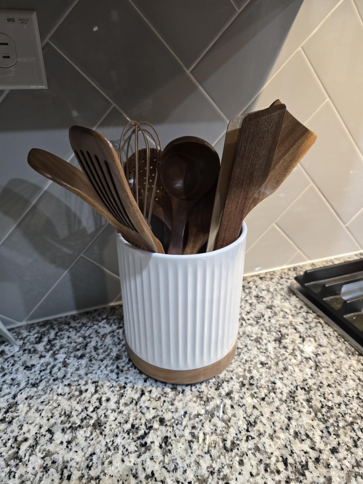 DOWAN 360° Rotating Extra Large Cooking Utensil Holder, 7.6