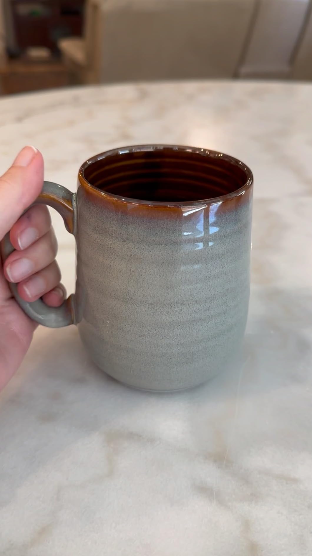 HASENSE Coffee Mugs, 15 Ounce Ceramic Coffee Mug Set of 6, Reactive Glaze Tea Cups with Handle for Milk, Hot Cocos, Latte, Stylish Blue Cup Gift for Man and Women, Dishwasher and Microwave Safe customer photo 1