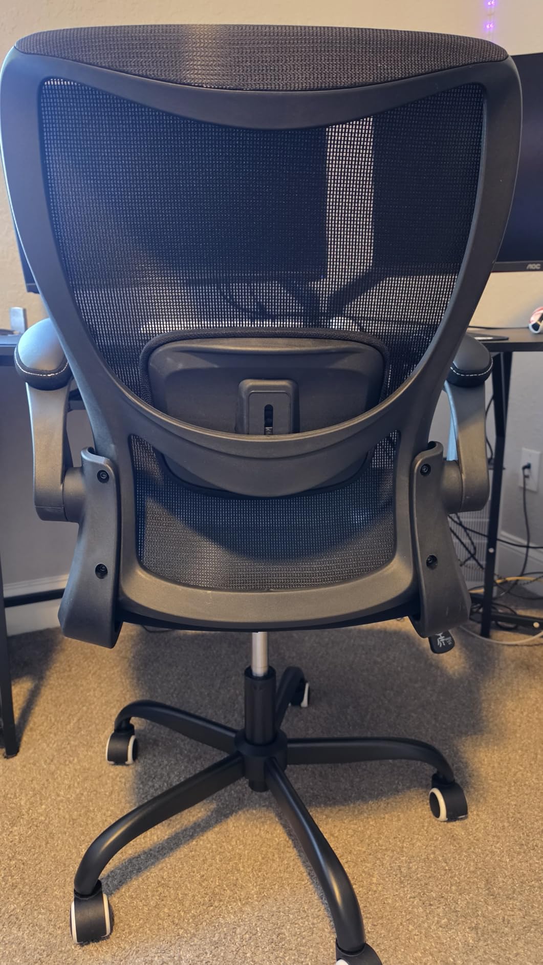 MUXX.STIL Office Chair, Ergonomic Desk Chair with Adjustable Lumbar Support and Flip up Armrest, Breathable Mesh Computer Chair for Home Office, Black customer photo 1