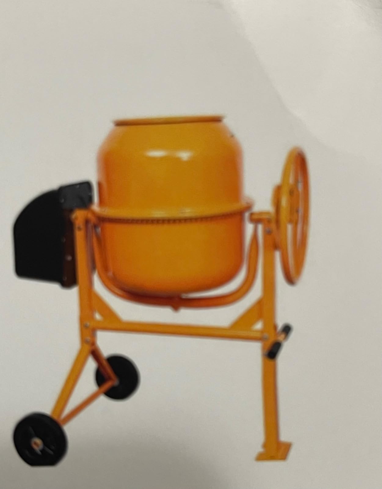 Generic Portable 4.2 Cu Ft Concrete Cement Mixer, 1/2 Hp Electric Mixer Machine with Wheel & 120L Freestanding Barrow Machine, Mixing Tools for Stucco Mortar (Yellow) 41.4 x 28 x 52.8 Inches (Gen120) customer photo 2