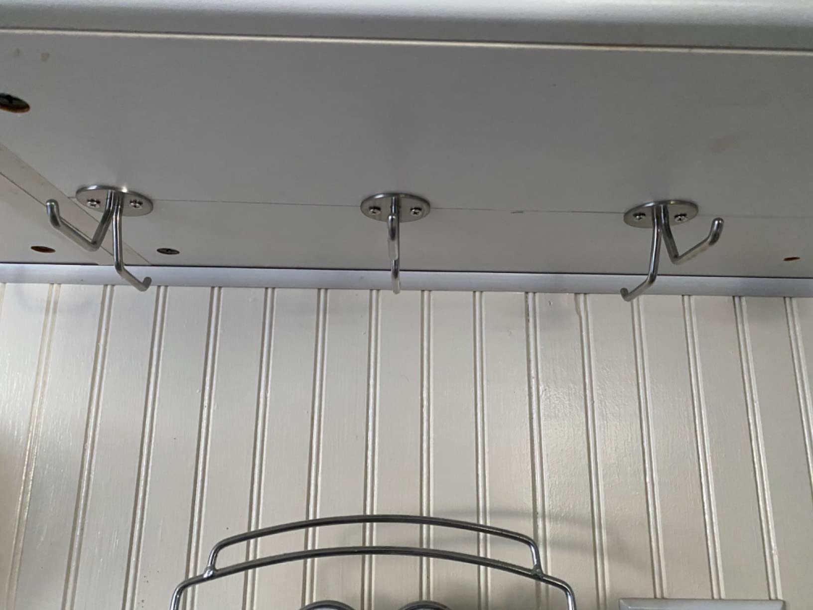 simpletome Mug Hooks Under Cabinet Coffee Cup Organizer Ceiling Storage Hanger for Office Cafe Bar Kitchen Utensils (3Pack, SUS304 Stainless Steel) customer photo 2