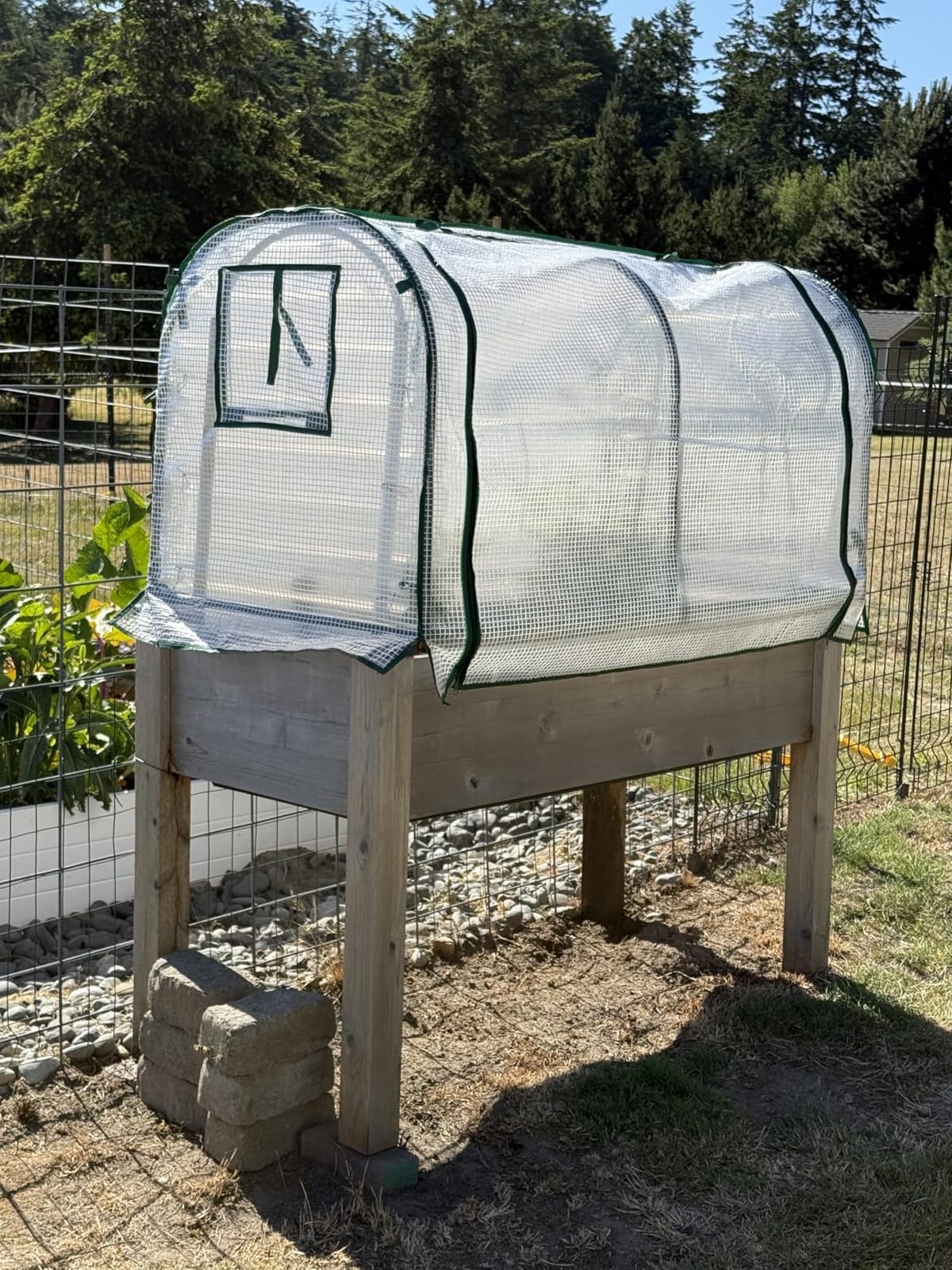 VIVOSUN Mini Lean-to Greenhouse, 6.6’ x 3.3’ x 6.9’ Portable Wall House with White PE Cover and Shelf for Compact Garden 79x39x83-Inch customer photo 2