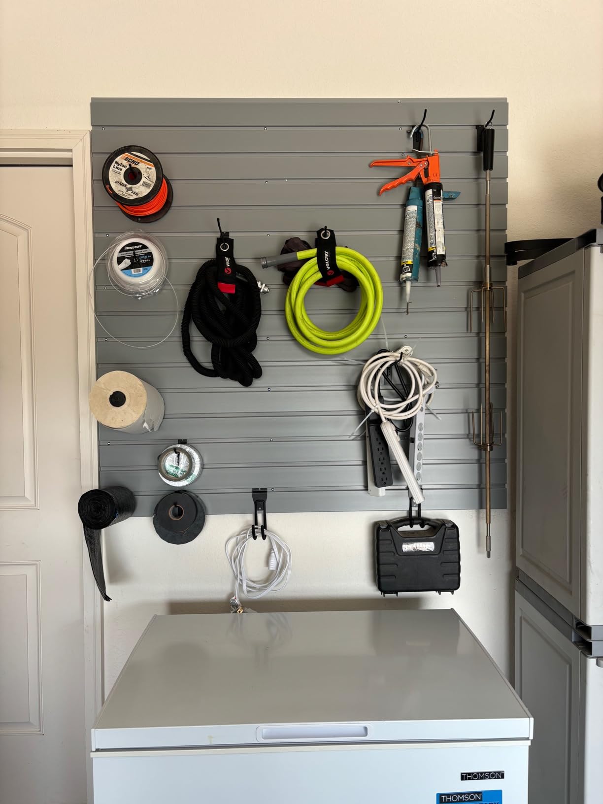 Heavy Duty 3'H x 4'W PVC Garage SlatWall Storage System (with Endcaps & Screws) - Modular Slat Wall Paneling for Garage Wall Organizer - Interlocking SlatWall Panels for Home & Commercial Use (Black) customer photo 2