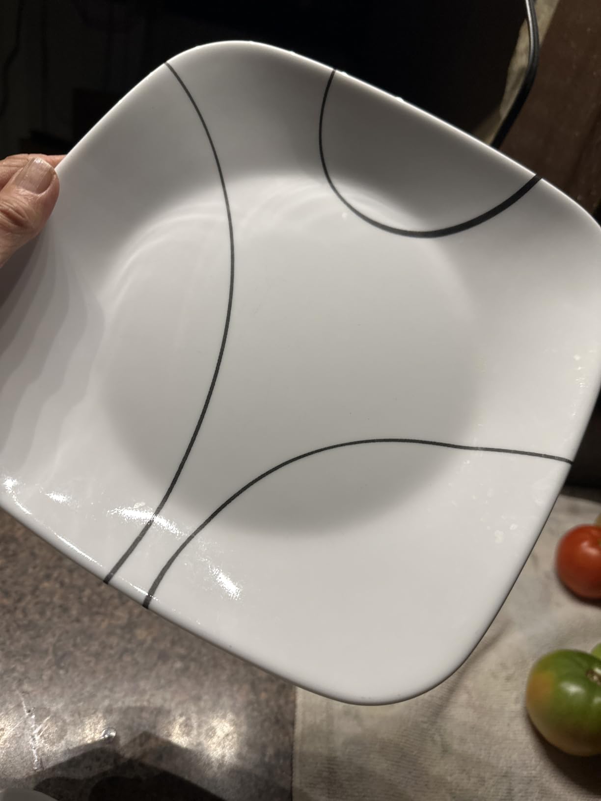 Corelle Vitrelle 18-Piece Service for 6 Square Dinnerware Set Triple Layer Glass and Chip Resistant, Lightweight Square Plates and Bowls Set, Pure White customer photo 2