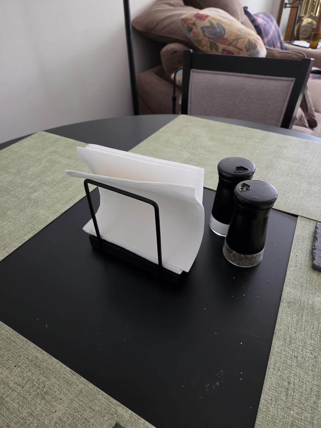 Wican Napkin Holder for Table, Bamboo Iron Standing Napkin Dispenser customer photo 1