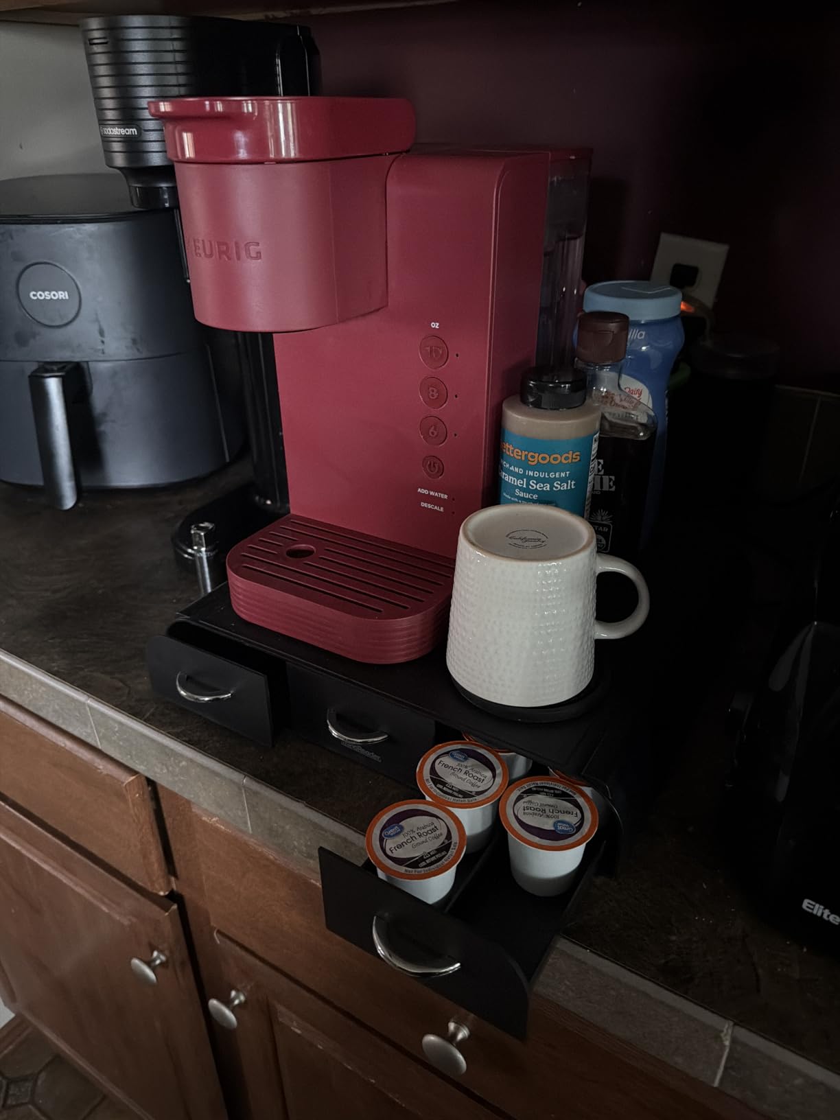 Mind Reader 72 Pod Coffee Drawer Organizer, 2 Tier Storage for Single Serve Pods, Coffee Machine Base, Countertop Pod Holder, Black customer photo 2