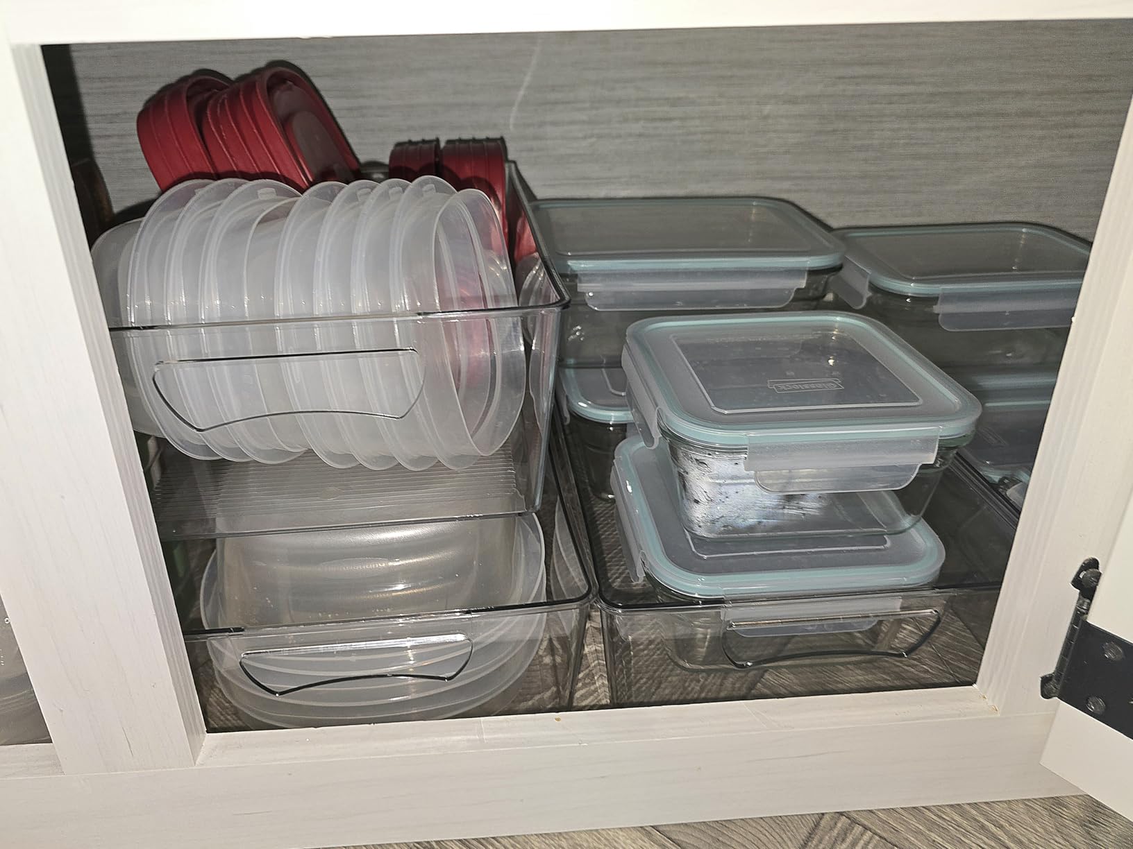 Simple Houseware 4 Pcs Kitchen Clear Bin Storage Organizer 15