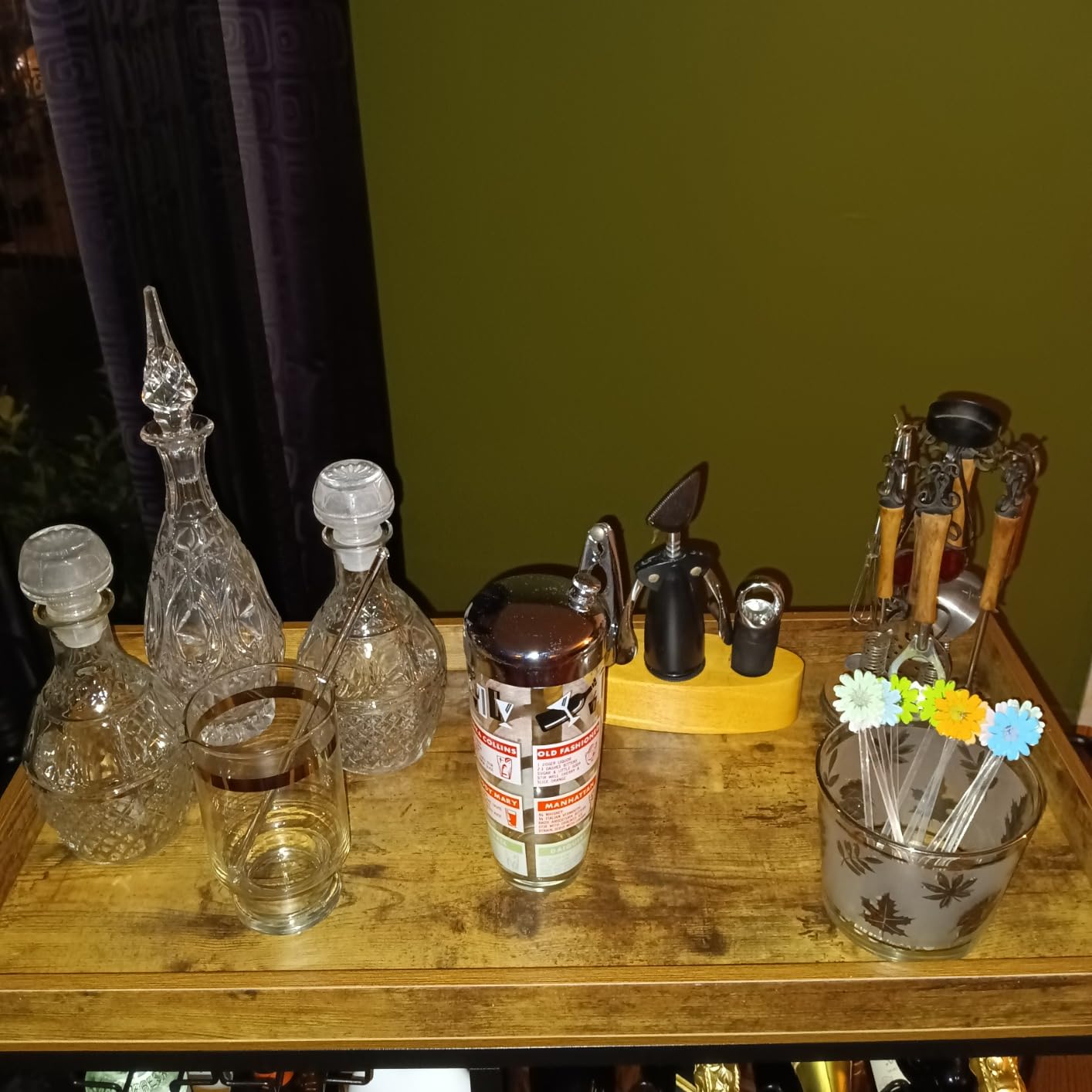 Lifewit 3 Tier Bar Cart with 12 Wine Racks, Serving Trolley, Rustic Brown customer photo 2