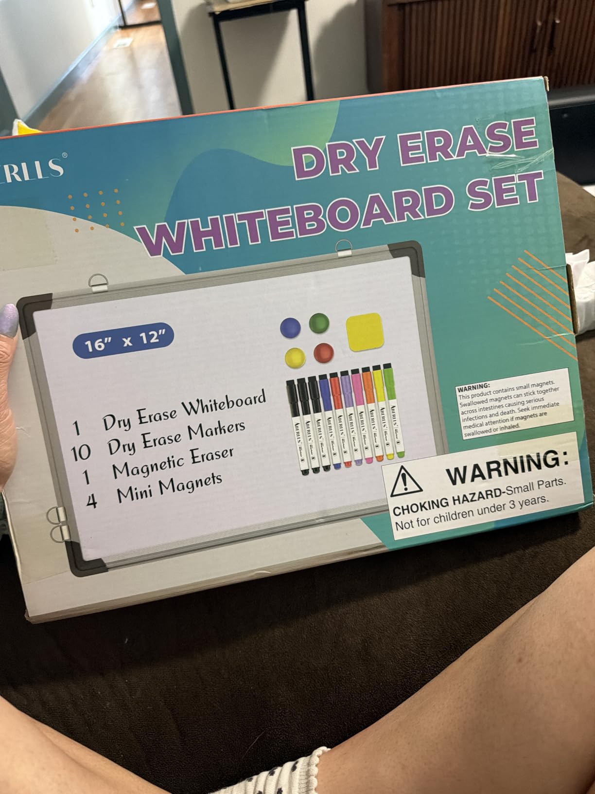 Monthly Calendar Whiteboard for Wall, 24x18 Inches Dry Erase Board with Cork Board Combo, Magnetic White Board, Double-Sided Hanging Portable Board for Office School Home Kitchen Planner, Black customer photo 1