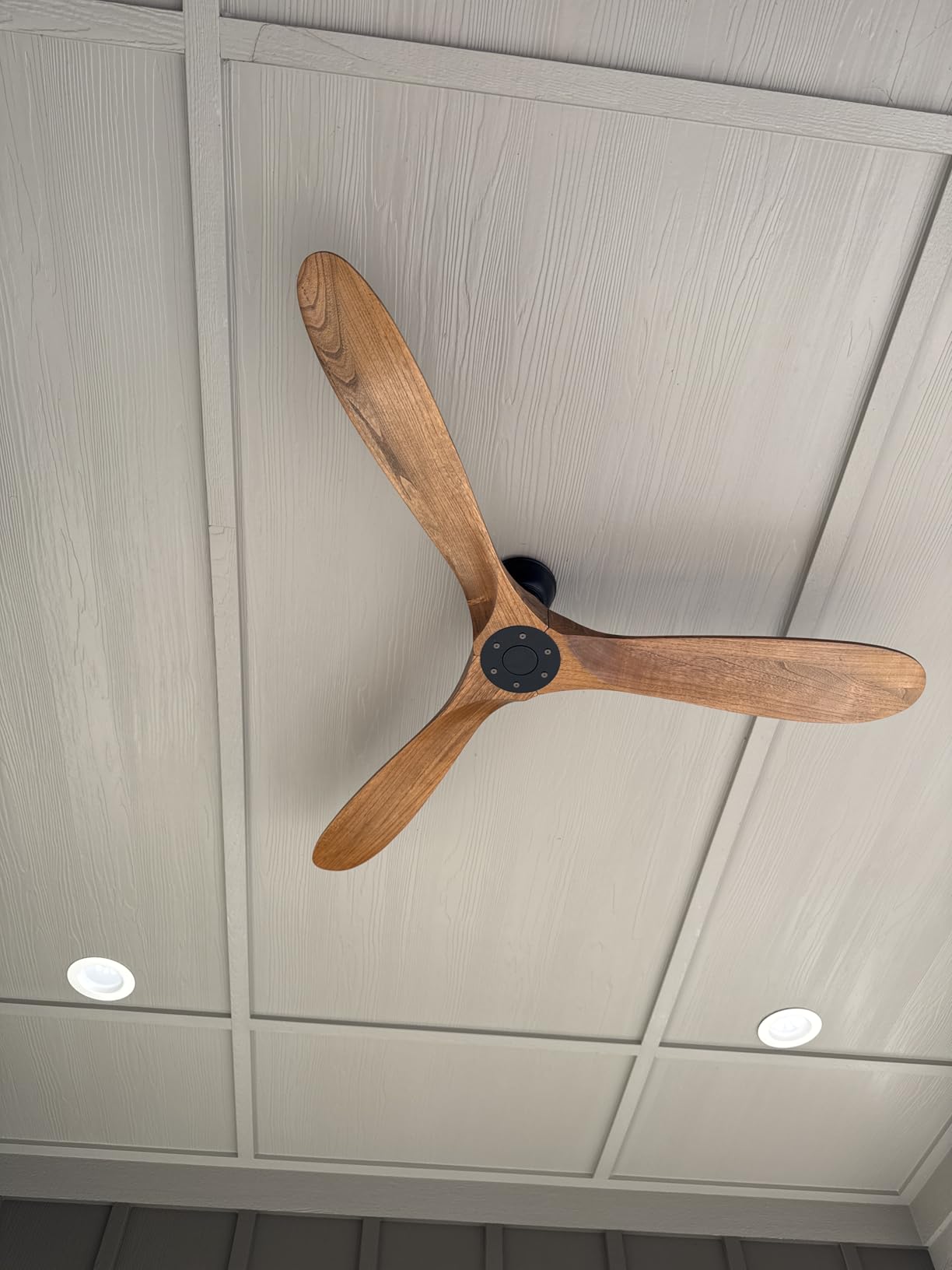 60 Inch Ceiling Fan Without Light ,Wood Indoor Outdoor Ceiling Fans No Light for Patios Living Room Bedroom Porch Big Ceiling Fan for Flat Sloped Ceiling(Walnut) customer photo 1
