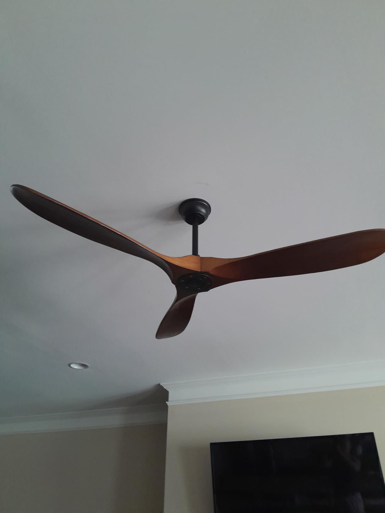 60 Inch Ceiling Fan Without Light ,Wood Indoor Outdoor Ceiling Fans No Light for Patios Living Room Bedroom Porch Big Ceiling Fan for Flat Sloped Ceiling(Walnut) customer photo 2