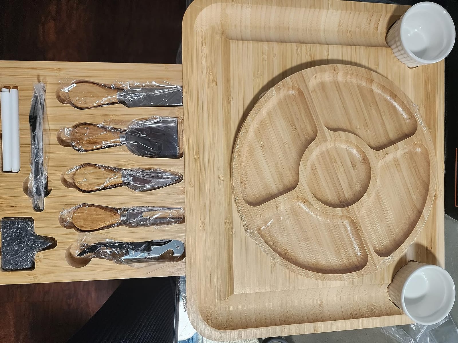 Bamboo Charcuterie Boards Gift Set - Simple Meat and Cheese Board Set with Charcuterie Board Accessories, Valentines Day Gifts, Unique House Warming Gifts New Home - Home it customer photo 2