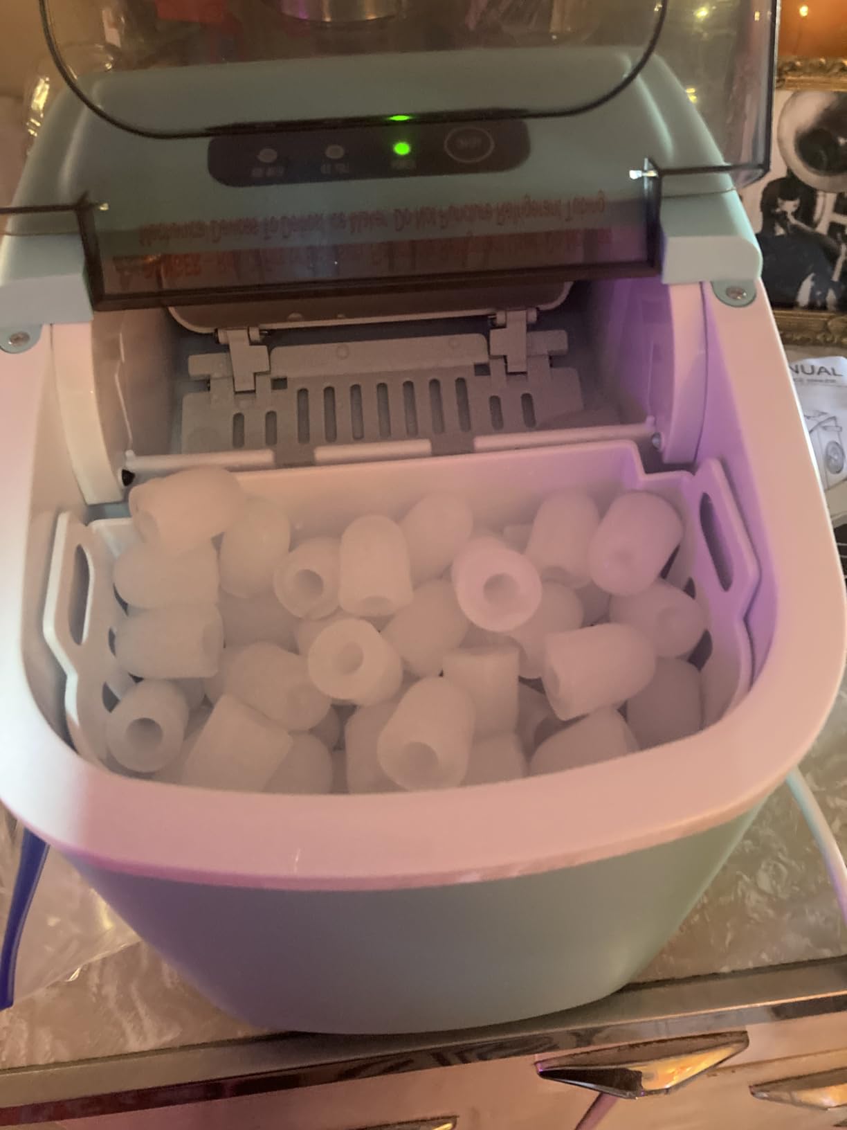 Crzoe Countertop Ice Maker,26Lbs/24H, 2 Sizes of Ice, Self-Cleaning,Grey customer photo 2