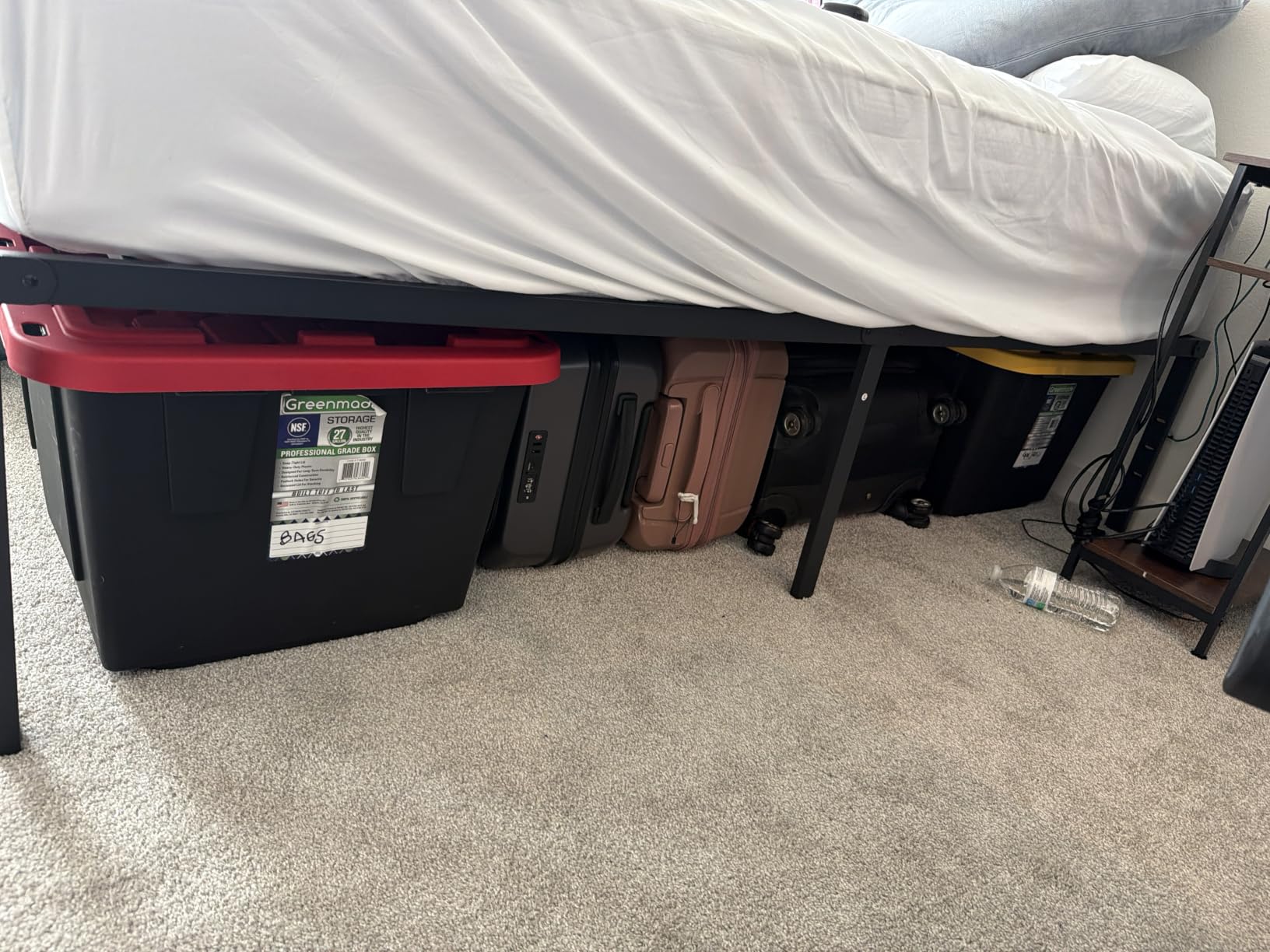 Hafenpo 18 Inch Full Bed Frame, Under Bed Storage, Black customer photo 1