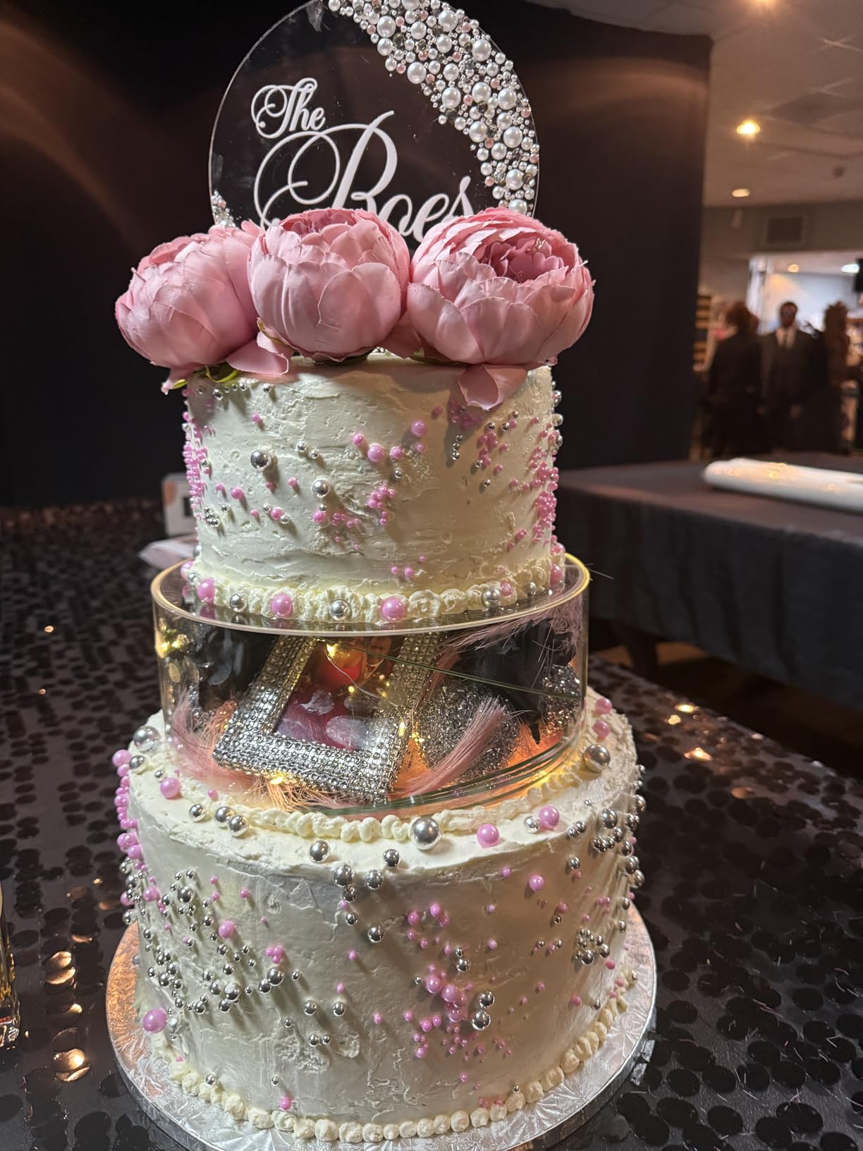 Sintuff 3 Pcs Acrylic Cake Stand with LED Lights 6'', 8'', 10'' Clear Fillable Cake Riser Round 3 Tier Case Box for Wedding Birthday Holiday Party Food Display, 3 Sizes customer photo 1