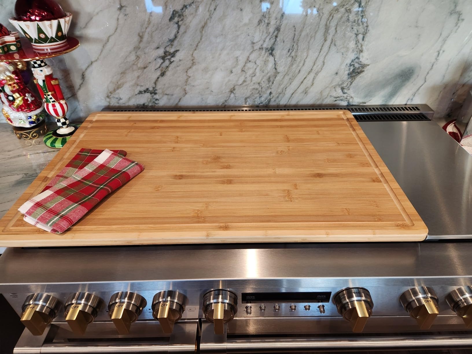 Gigantic Extra Large Cutting Board for Kitchens 36 x 24 - Heavy Duty Bamboo Chopping Boards Butcher Block Meat & Veg - Large Wooden Gas Stove Top & Countertop (36x24) Giant Noodle and Pasta Board XXXL customer photo 1