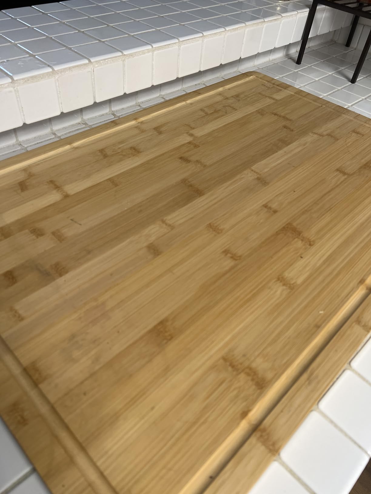 Gigantic Extra Large Cutting Board for Kitchens 36 x 24 - Heavy Duty Bamboo Chopping Boards Butcher Block Meat & Veg - Large Wooden Gas Stove Top & Countertop (36x24) Giant Noodle and Pasta Board XXXL customer photo 2