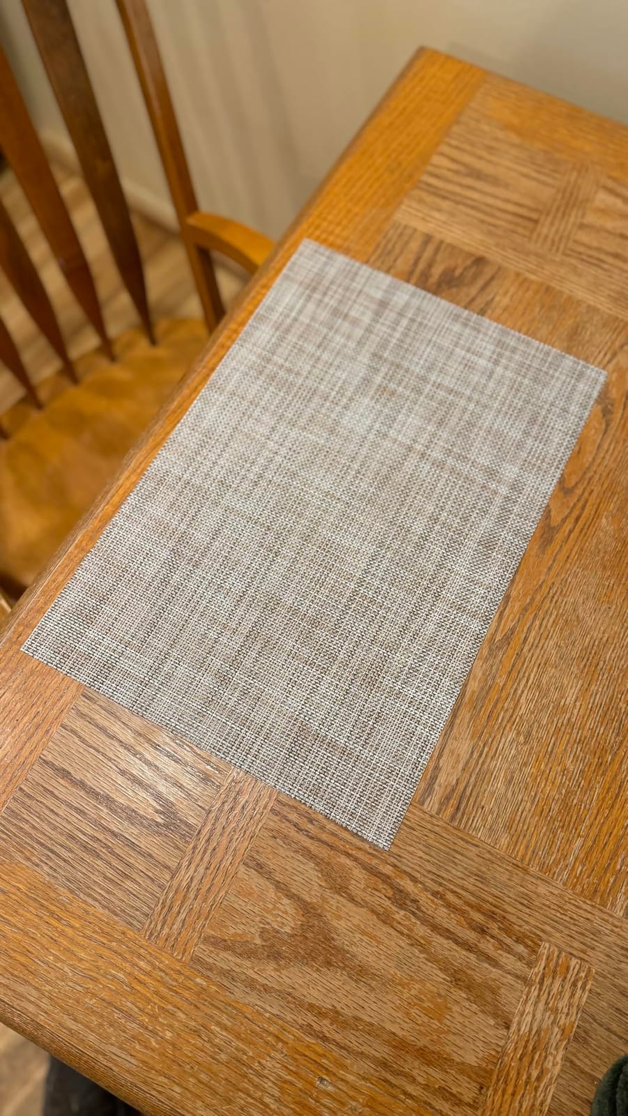 Leetaltree Beige Placemats Set of 4 - Heat-Resistant, Non-Slip Table Mats, Washable Woven Vinyl for Indoor & Outdoor Dining customer photo 1