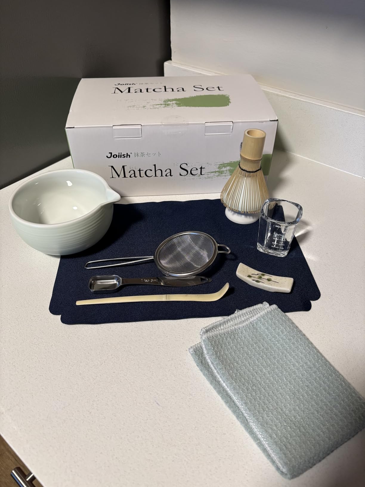 Joiish 10-Pcs Matcha Whisk Set, Matcha Kit with Measuring Spoon/Cup, Green customer photo 2