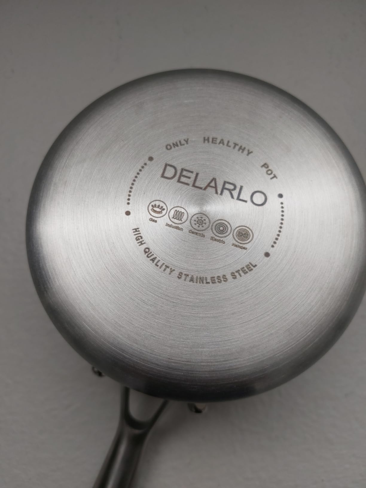 DELARLO Full-body Clad Tri-ply Stainless Steel 3.5 Quart Saucepan with Lid customer photo 2