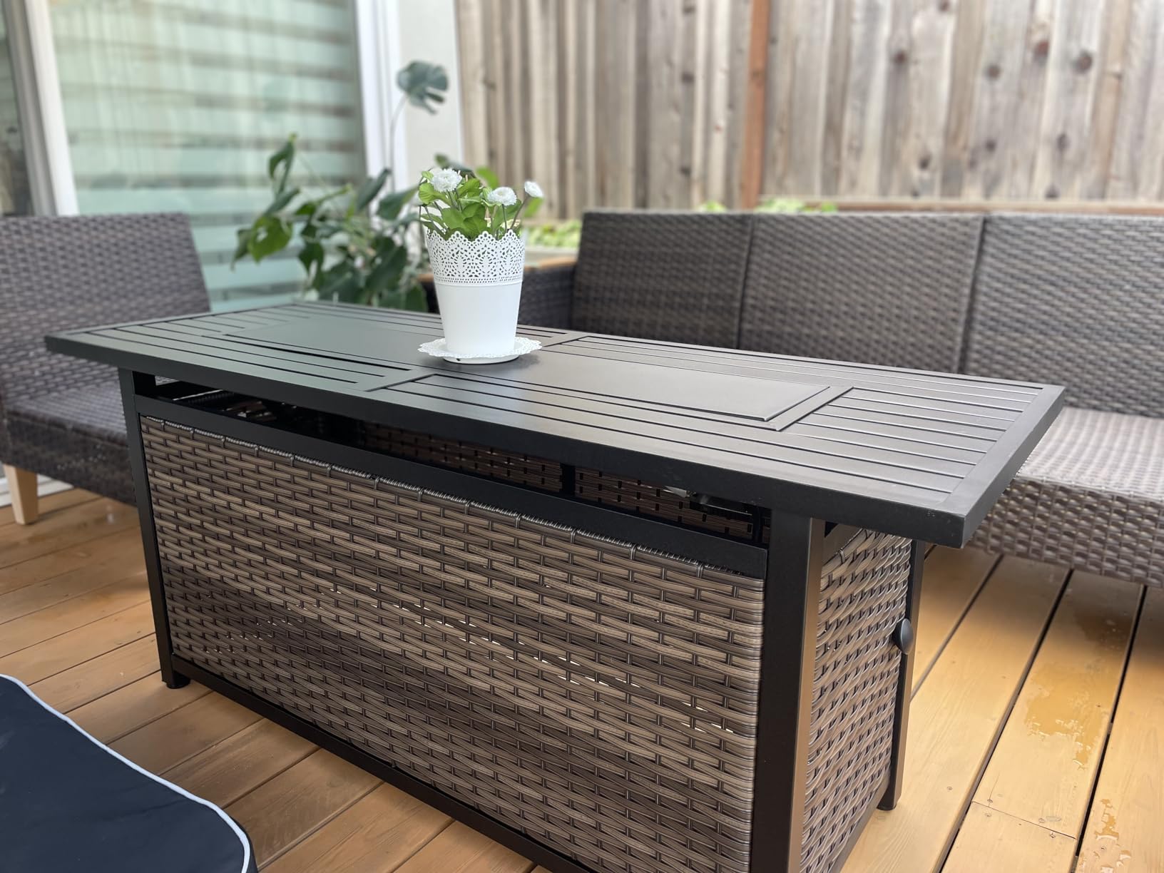 Sophia & William 56 Inch Gas Fire Pit Table,Rectangular Propane Fireplace customer photo 1