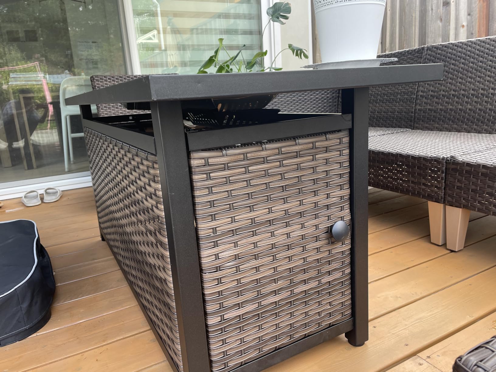 Sophia & William 56 Inch Gas Fire Pit Table,Rectangular Propane Fireplace customer photo 2