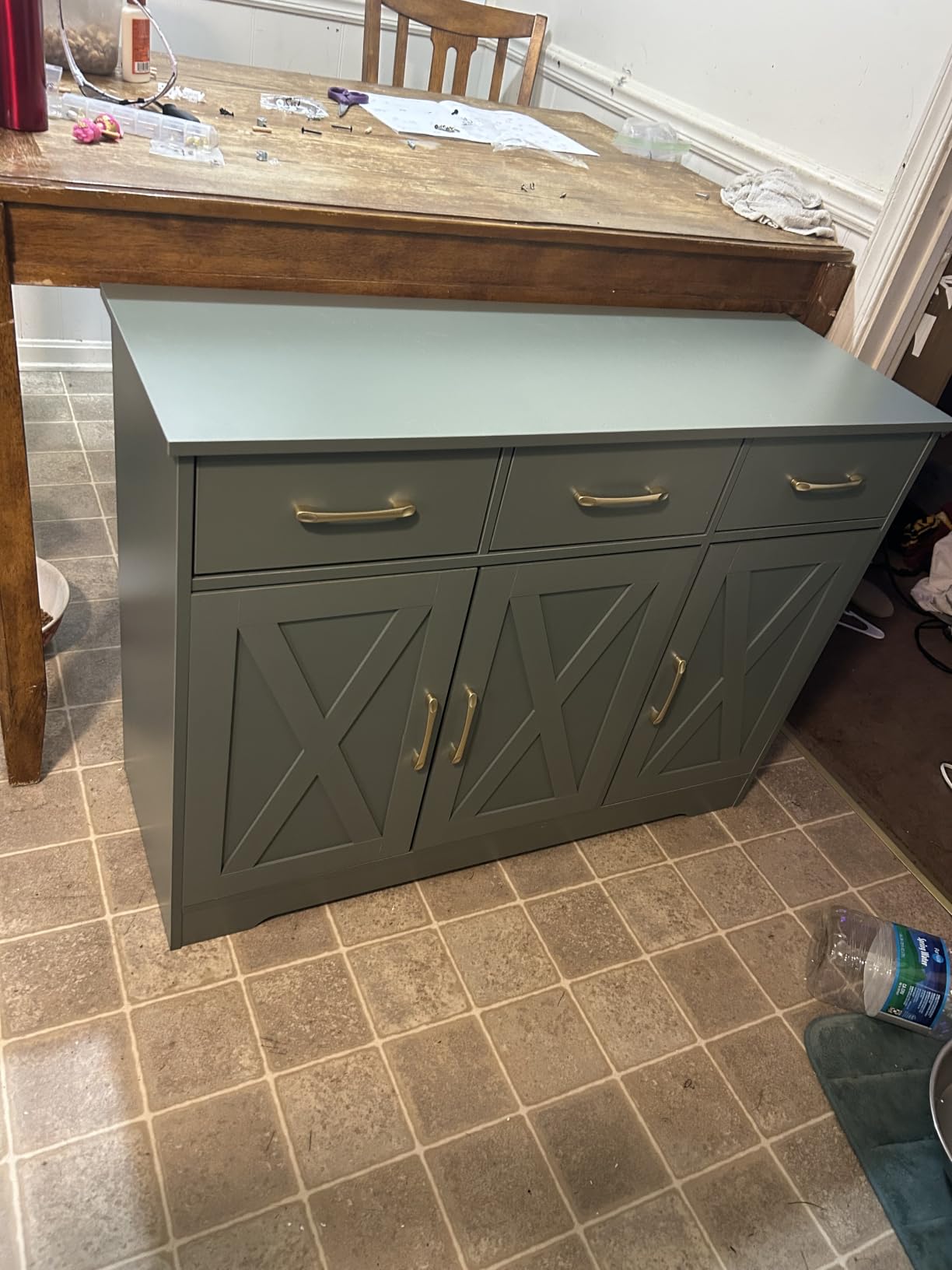 HOSTACK Kitchen Buffet Cabinet with Storage, Sideboard Coffee Bar, White customer photo 1