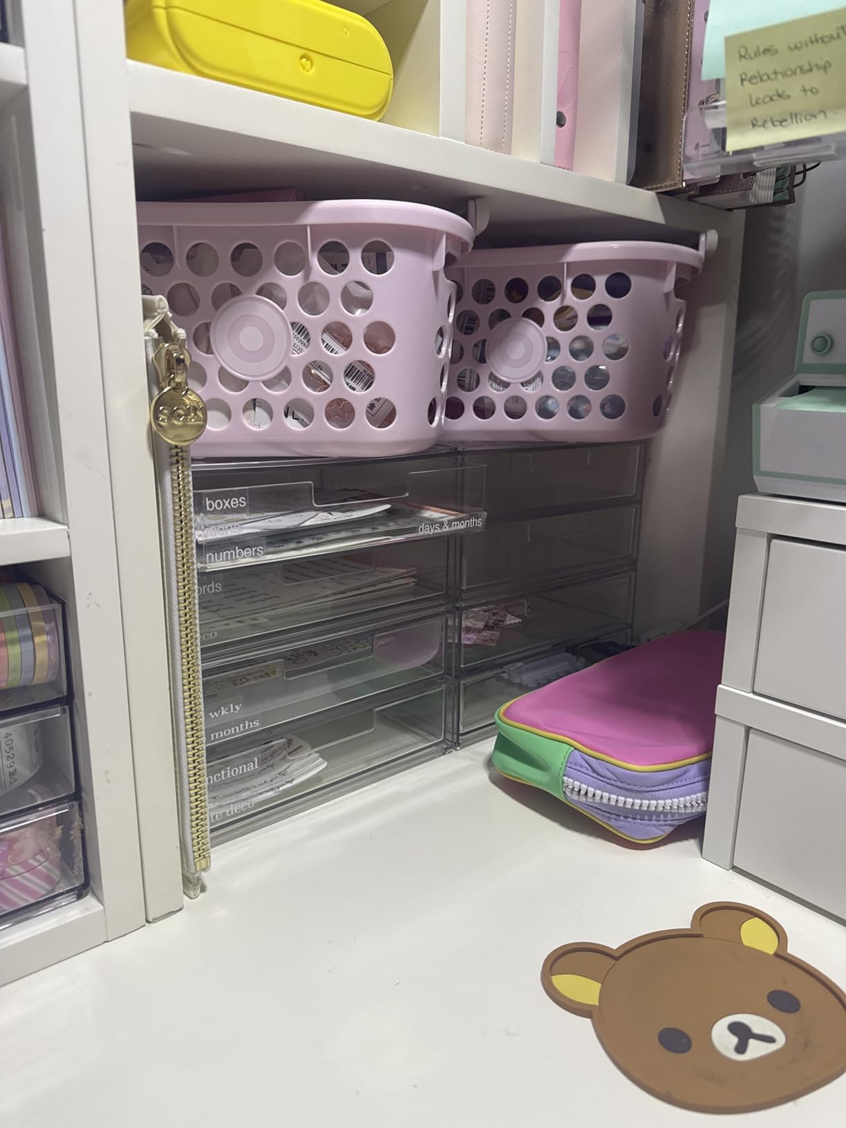 STORi Stackable Desk Drawer Organizer, Clear Pen Pencil Makeup Brush Holder for Desktops and Vanities, 4 Wide Drawers (Made in USA) customer photo 2