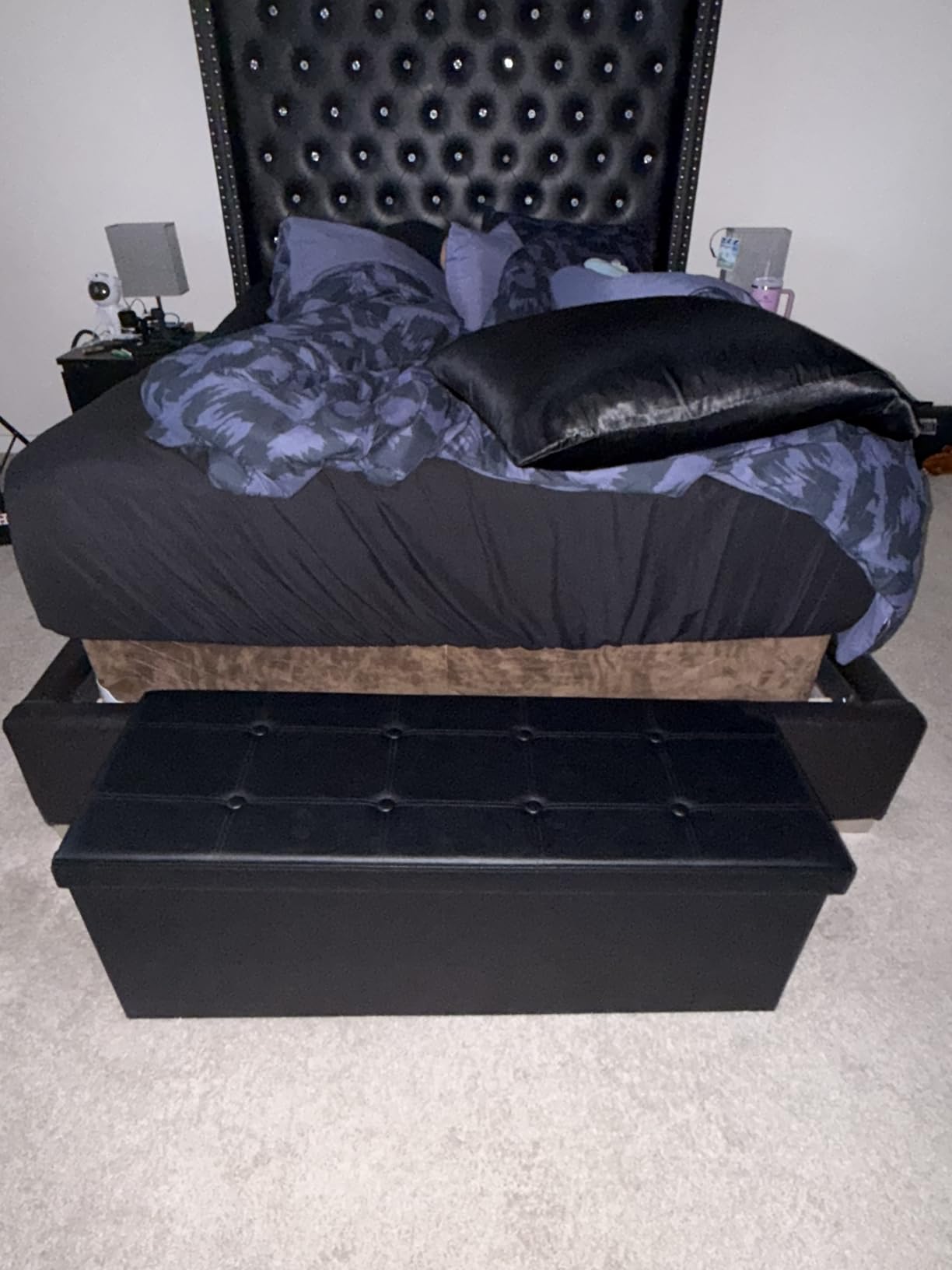 SONGMICS Storage Ottoman Bench, 43.3 Inches Folding Foot Rest Stool customer photo 2