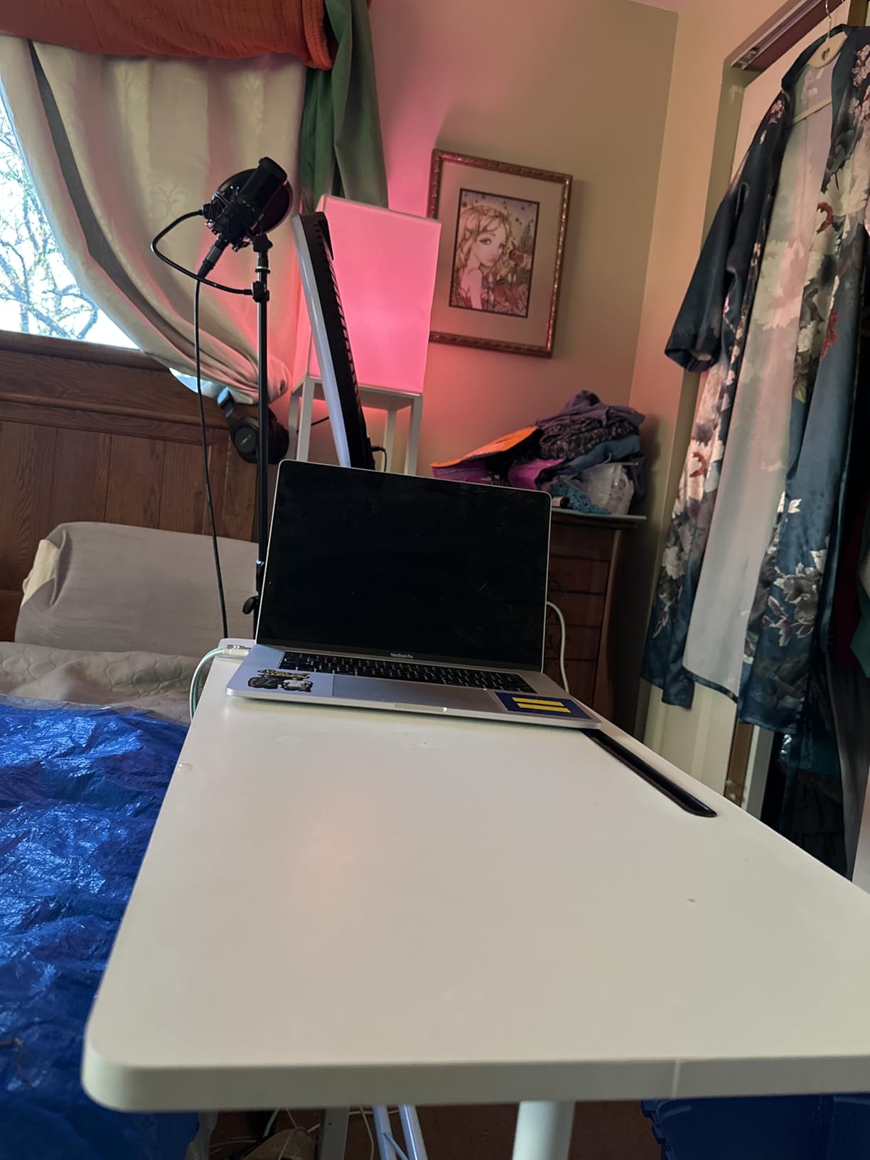 KLSMYHOKI Standing Desk Adjustable Height, Mobile Stand Up Desk with Wheels customer photo 2