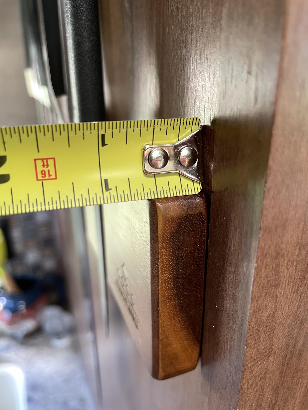 Magnetic Knife Holder for Wall, 16 Inch Acacia Wood Knife Strip, 4 Hooks customer photo 2
