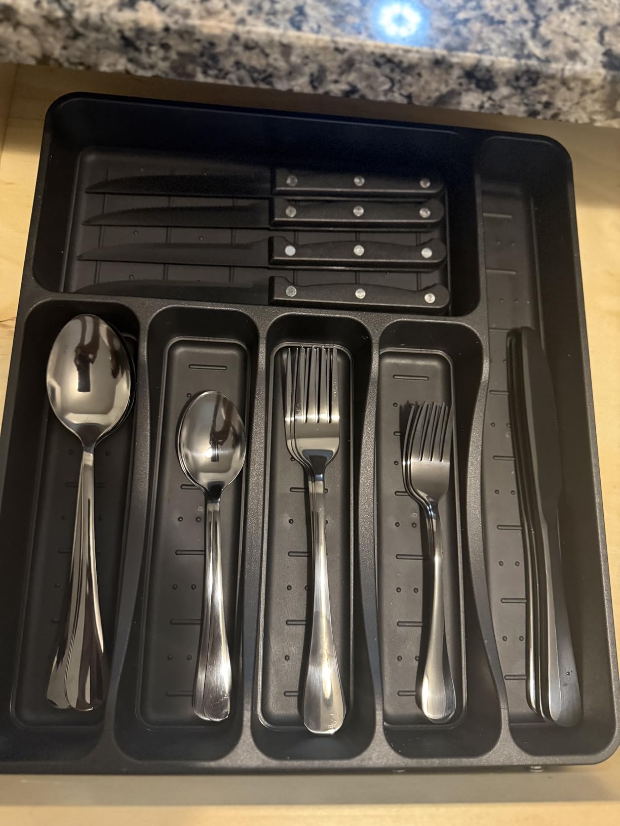 49PCS Silverware Set with Organizer, Stainless Steel Forks and Spoons Silverware Set Flatware Utensils Cutlery Set, Mirror Polished customer photo 1