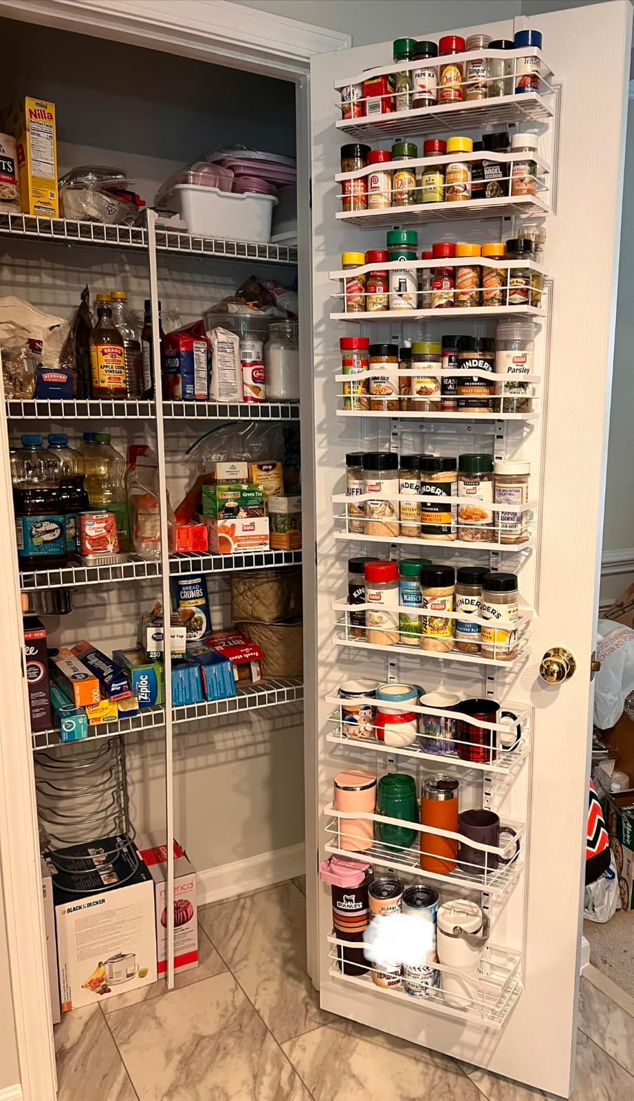 Moforoco White 9-Tier Over The Door Pantry Organizer, Pantry Organization And Storage, Metal Hanging Spice Rack Shelves Door, Home & Kitchen Essentials, Laundry Room Bathroom Organization customer photo 2