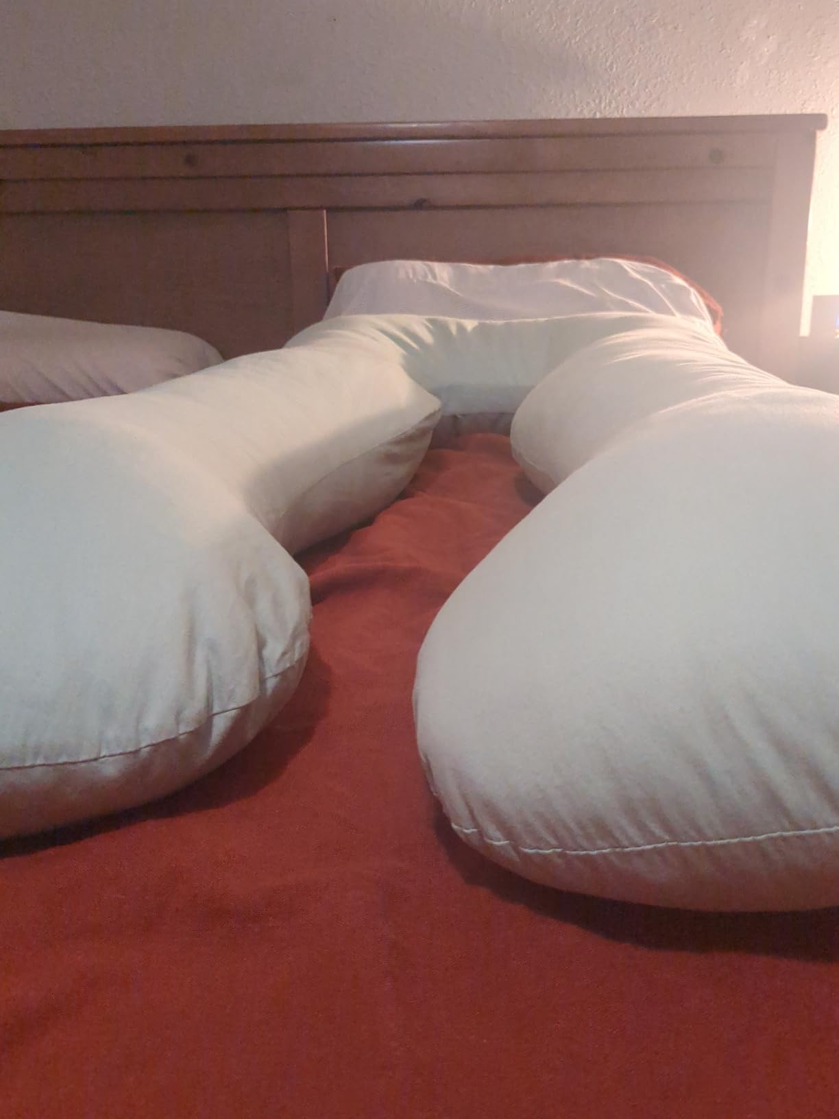 QUEEN ROSE Cooling Pregnancy Pillow, U Shaped Maternity Body Pillow, Green customer photo 1