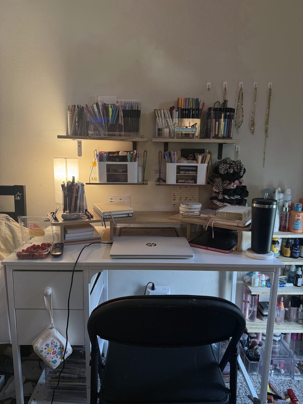 Lufeiya White Small Desk with Drawers - 40 Inch Computer Desk for Small Space Home Office, Modern Simple Study Writing Table PC Desks customer photo 2