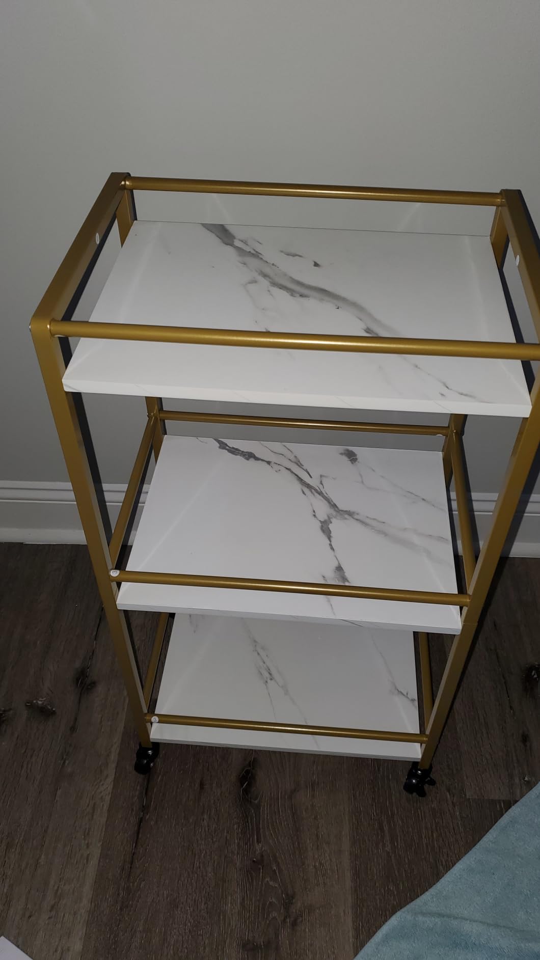 Lifewit Mini 3 Tier Rolling Bar Cart with Lockable Wheels, Gold customer photo 2