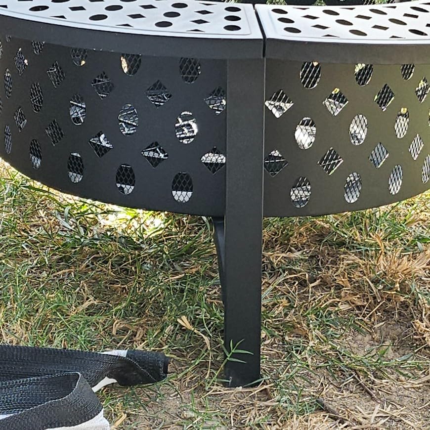 OutVue 36 Inch Fire Pit with 2 Grills,Wood Burning Fire Pits for Outside customer photo 2