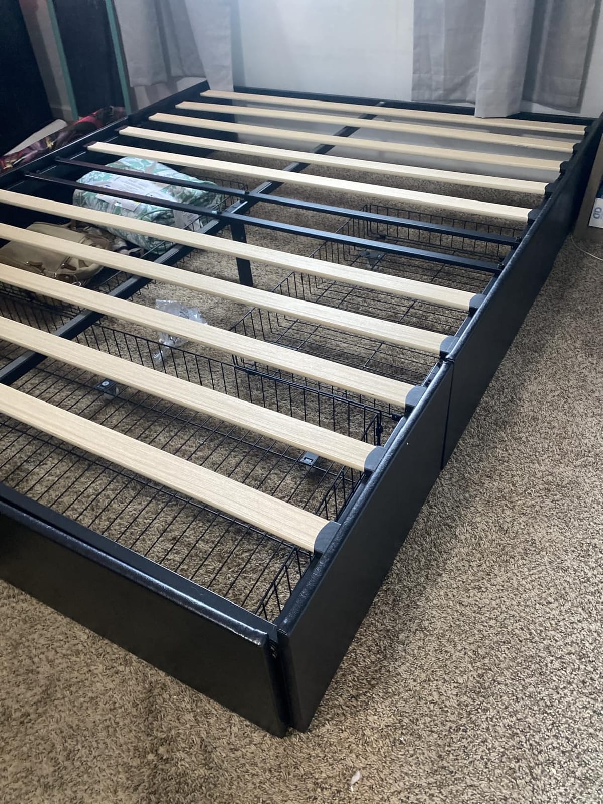Allewie Full Size Platform Storage Bed Frame with 3 Drawers, Black customer photo 1